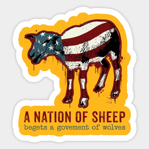 Nation of Sheep - Wolves Sticker by luikwiatkowska
